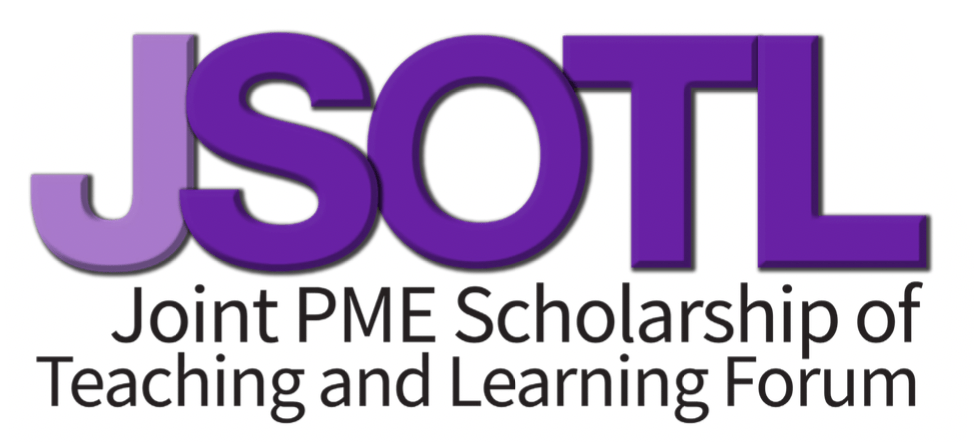 JSOTL graphic reading JSOTL Joint PME Scholarship of Teaching and Learning Forum