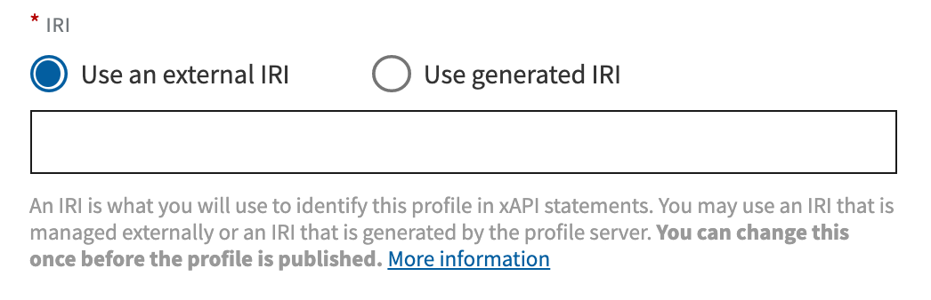 Screenshot of using an external IRI