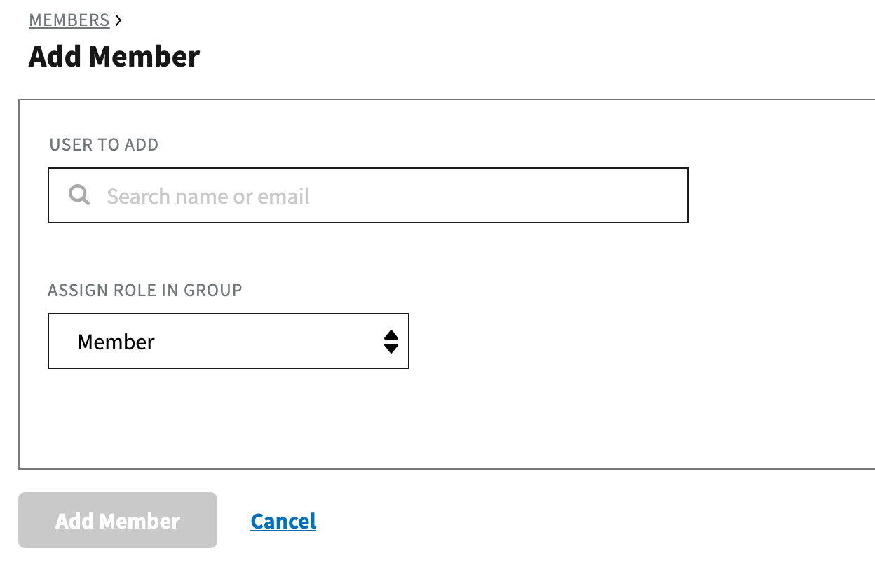Screenshot of adding a member